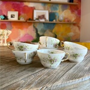 Limoges Violet and Gold Tea Cup